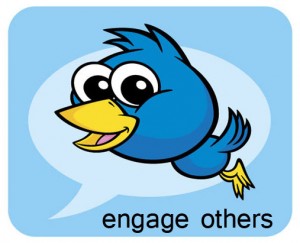 engage others on twitter